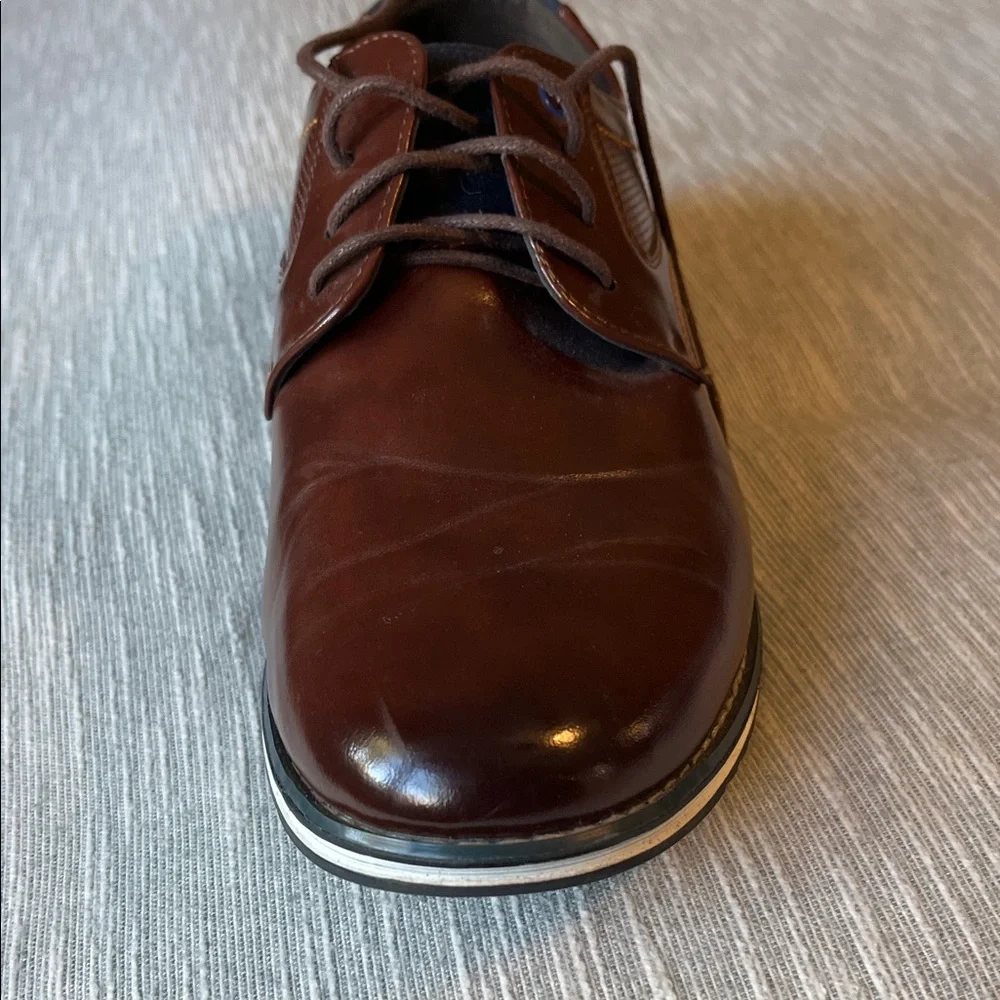 Elegant Brown Leather Men's Shoes - Picture 2 of 8